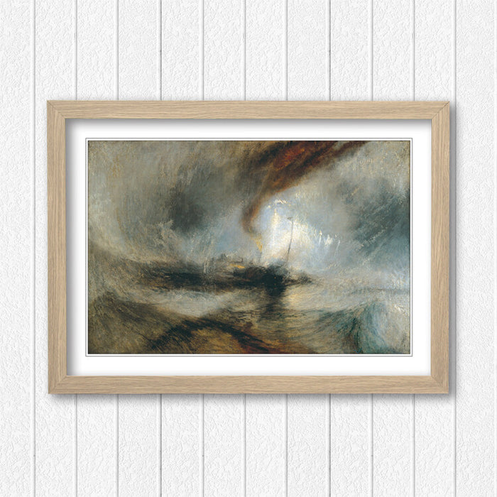 Turner Snow Storm Art - Framed Art Poster With Steam Boat Painting, Ready To Hang