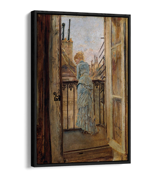 Canvas Wall Art - Anton Romako On The Balcony | Float Effect Premium Frame