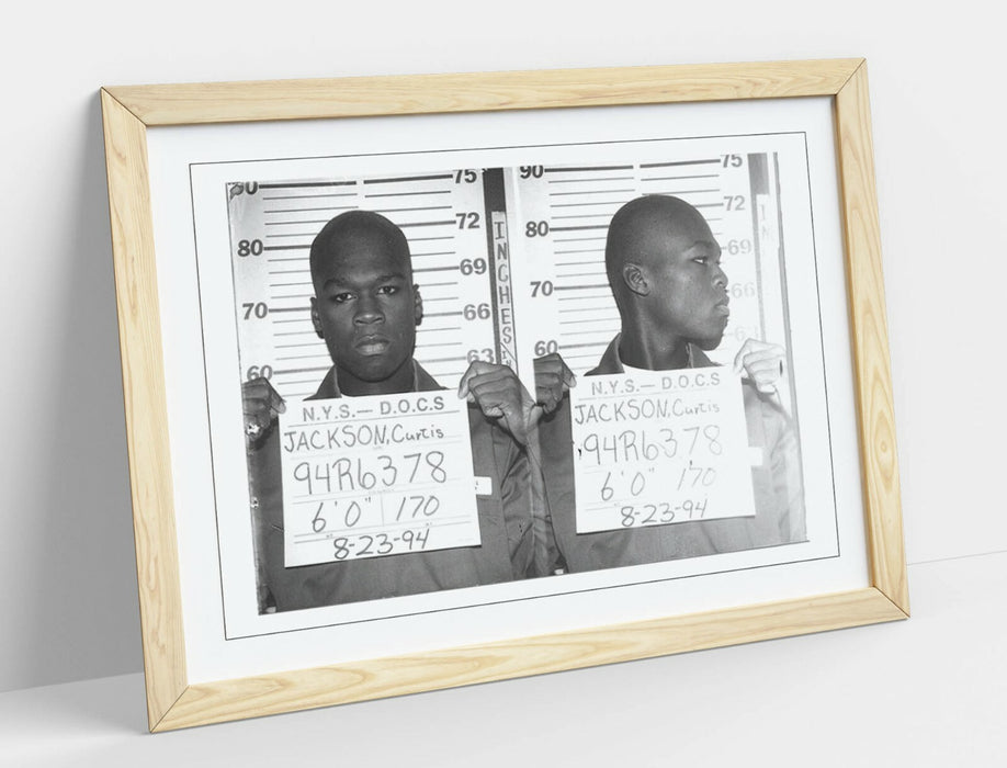 50 CENT MUGSHOT 1 -ART FRAMED POSTER PICTURE PRINT ARTWORK- BLACK & WHITE