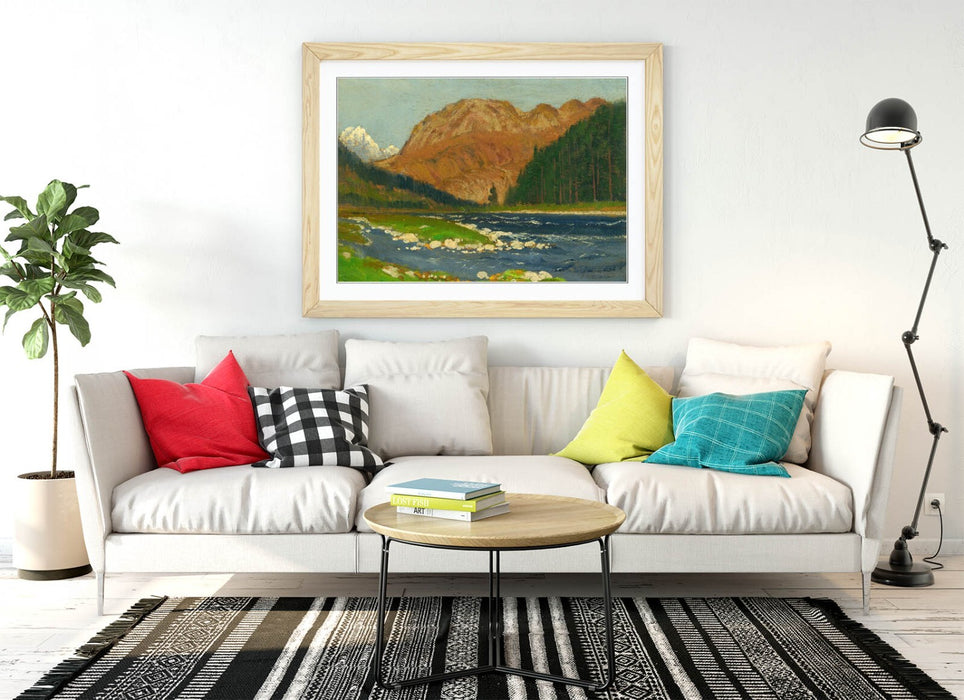 Framed Art Poster - Ferdinand Katona Landscape By The Danube | Handmade Wall Art Print