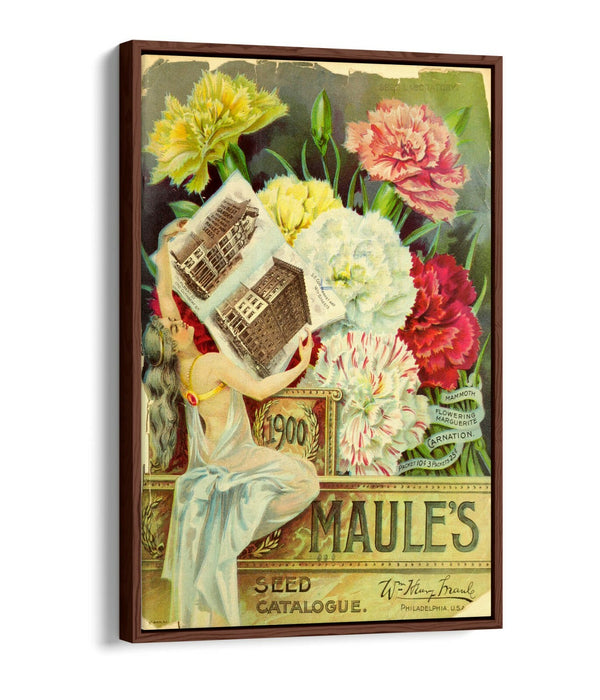 QUIRKY VINTAGE FLOWERS ADVERTISEMENT POSTER -FLOAT EFFECT CANVAS WALL ART PRINT