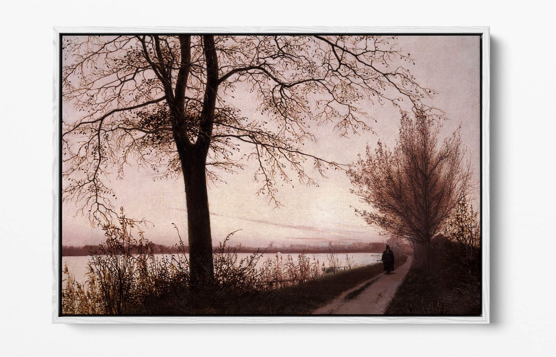 CHRISTEN KOBKE, AUTUMN MORNING ON LAKE SORTEDAM -FLOAT EFFECT CANVAS ART PRINT