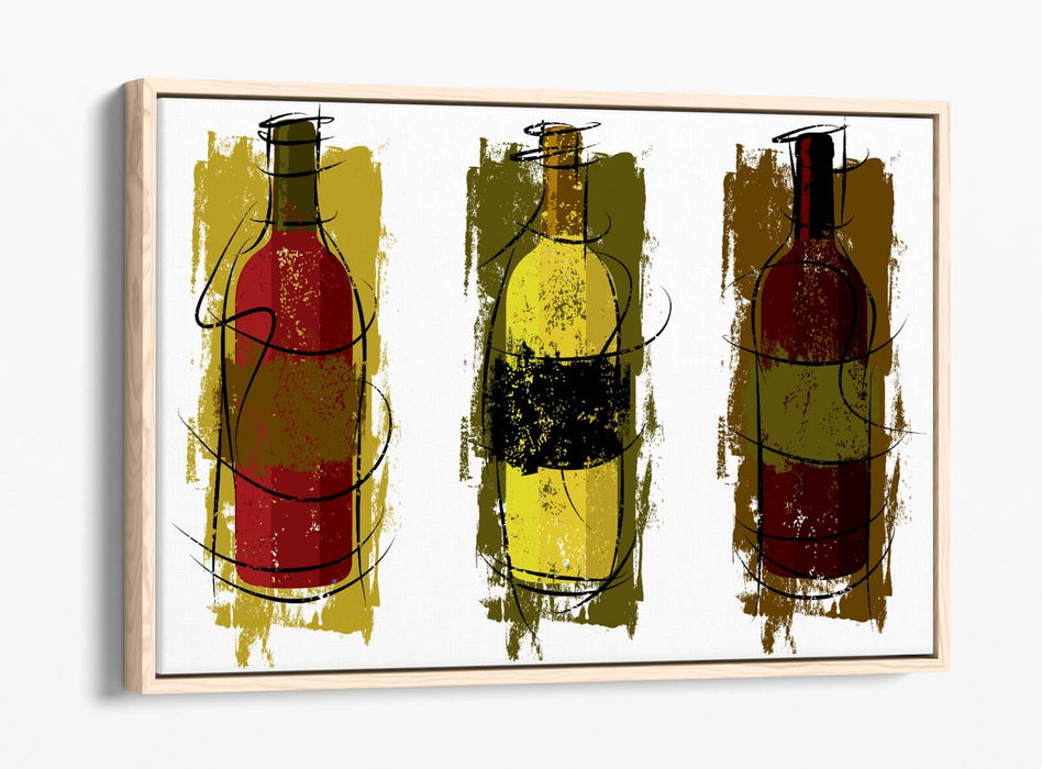 Wine Canvas Art – Handmade Float Effect Canvas Print | Kitchen Wall Decor