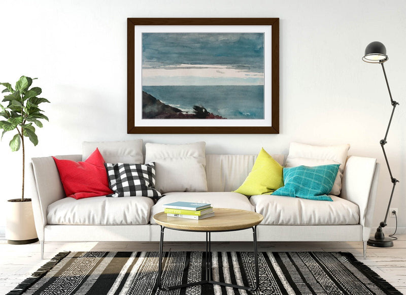 Framed Wall Art Poster - Winslow Homer Print With Wood Grain Frame, UK Handmade