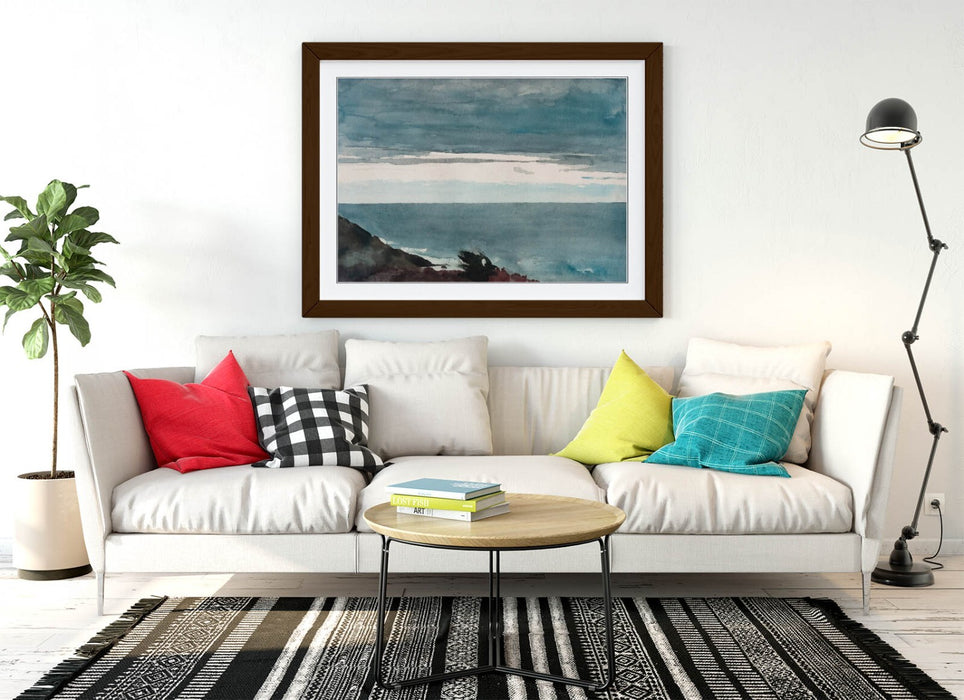 Framed Wall Art Poster - Winslow Homer Print With Wood Grain Frame, UK Handmade