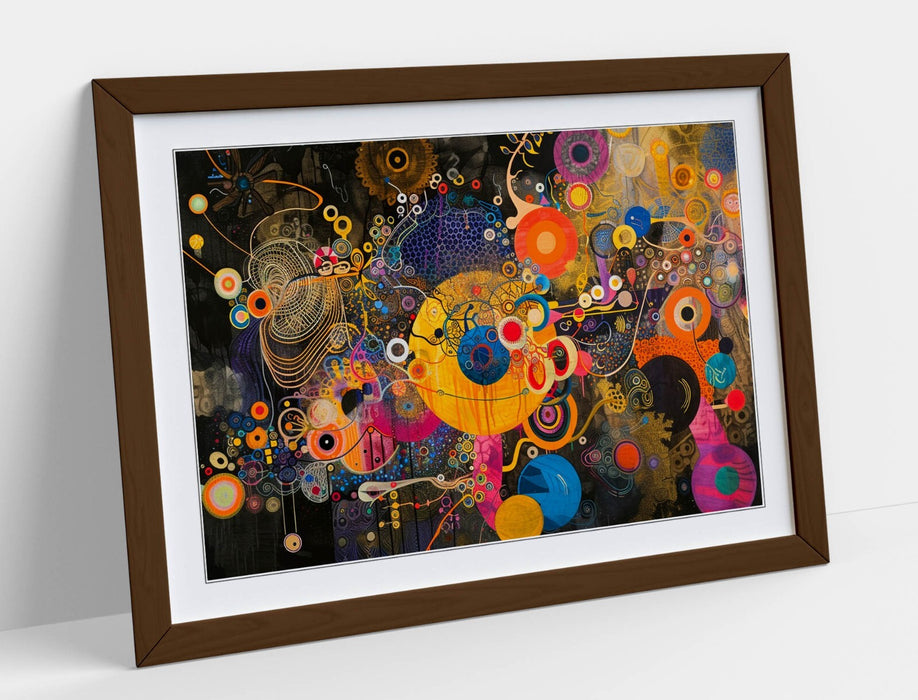 Framed Wall Art – Abstract Multi Colour Poster Print | Contemporary Home Decor
