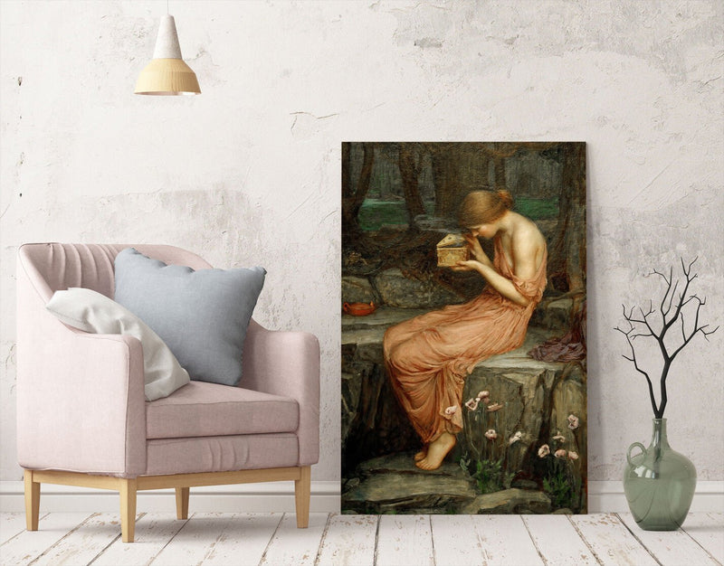 Canvas Wall Art – Framed Canvas Print John W Waterhouse Psyche Golden Box