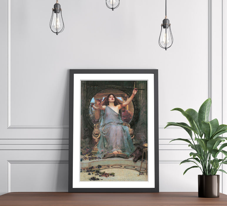 JOHN WILLIAM WATERHOUSE CIRCE OFFERS CUP FRAMED ART POSTER PAINTING PRINT 4 SIZE