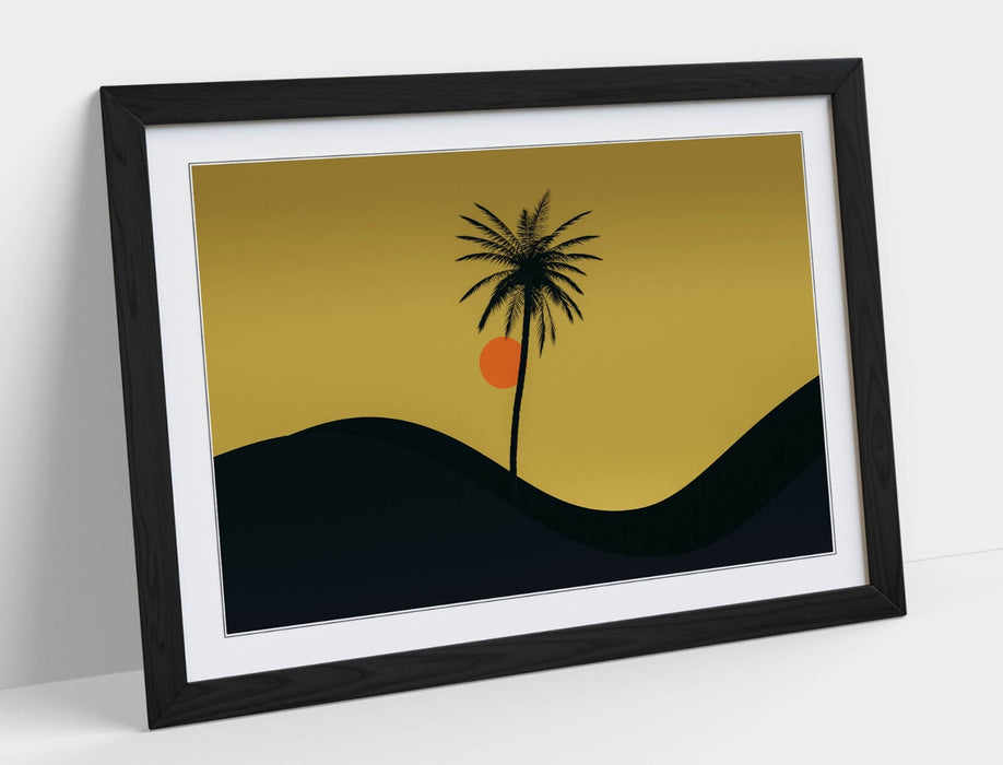 Palm Tree Wall Art - Framed Poster Print | Desert Home Decor | UK Handmade Frame