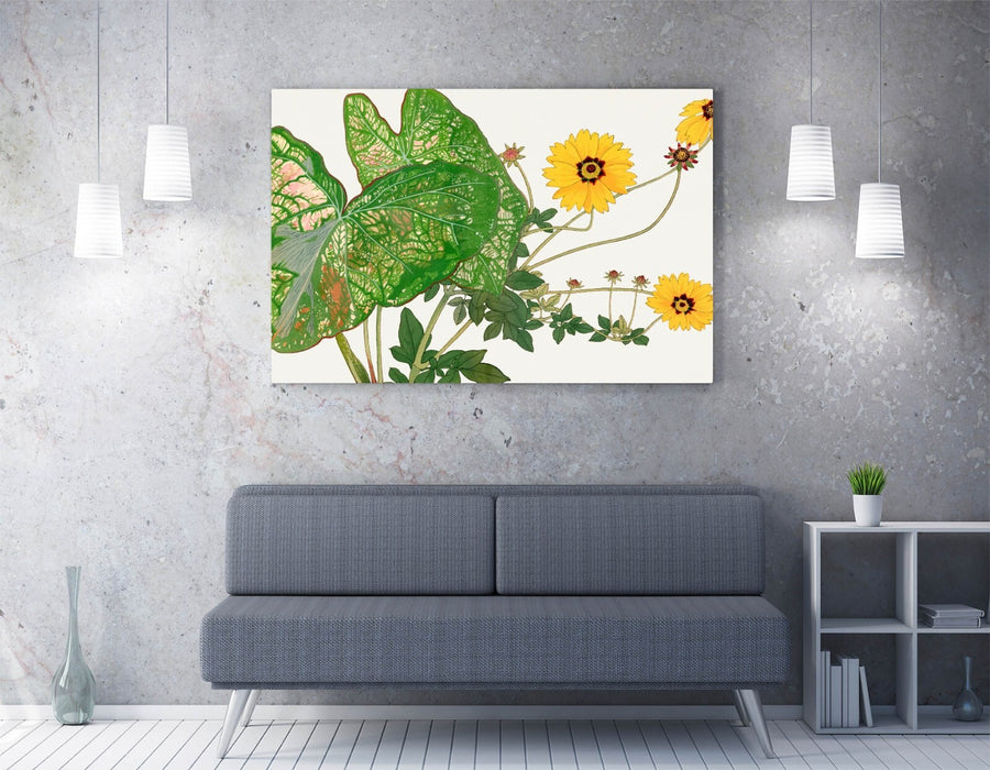 Canvas Wall Art – Handmade Japanese Woodblock Botanical Canvas Print | Premium Varnish Finish