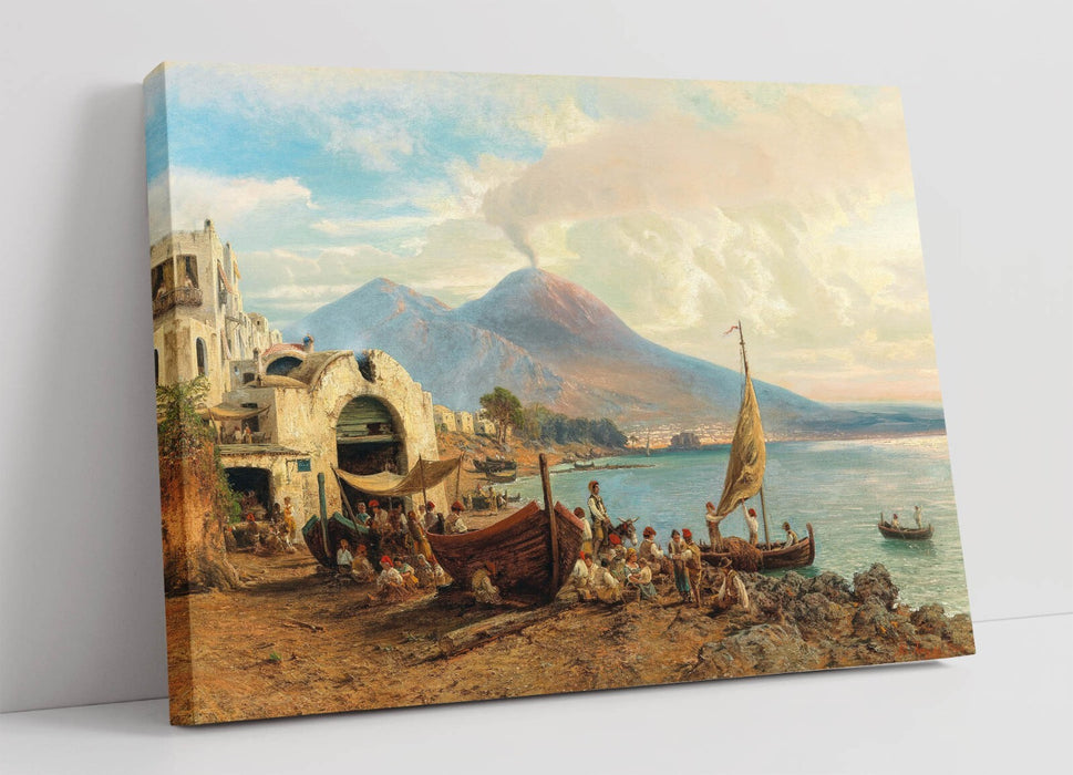 Canvas Wall Art - Albert Arnz Fisherman Painting | Bay of Naples Art Print