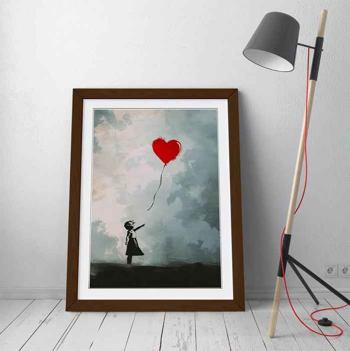Banksy Wall Art Print – Heart Balloon Girl Art Framed Wall Decor Poster