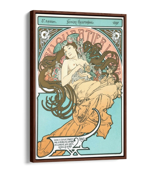 ALPHONSE MUCHA LATIN QUARTER -FLOAT EFFECT CANVAS WALL ART PIC PRINT-