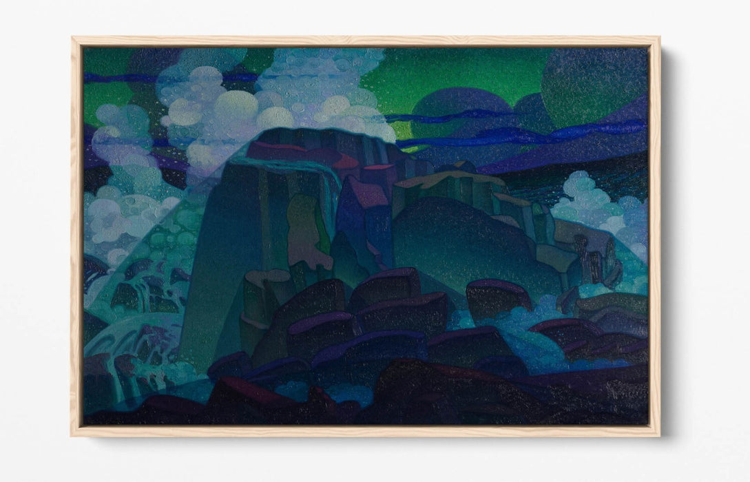 RAYMOND JONSON, ROCK AT SEA -FLOAT EFFECT CANVAS WALL ART PRINT