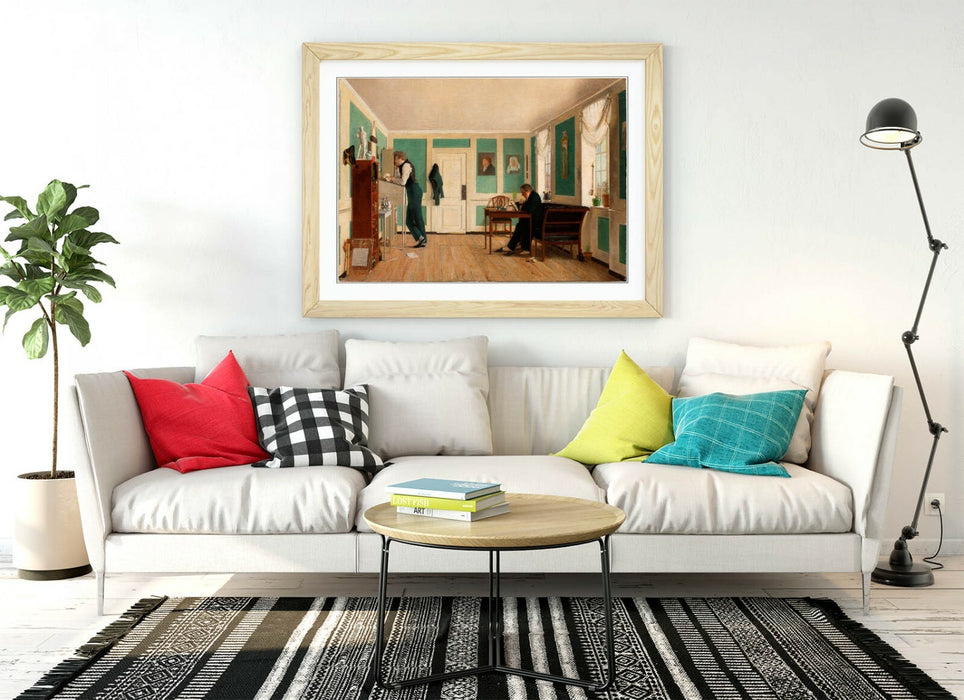 WILHELM BENDZ, INTERIOR FROM A MALIEGADE -FRAMED POSTER PICTURE PRINT ARTWORK