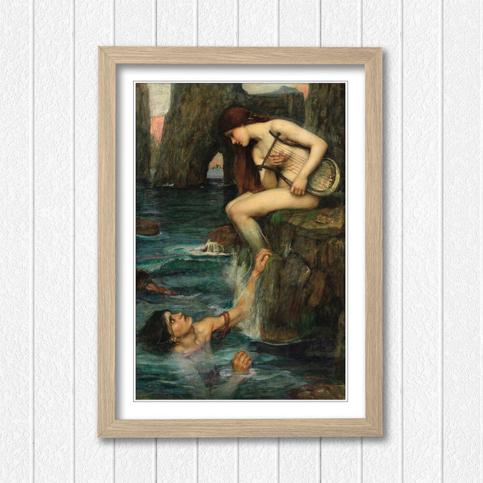 JOHN WILLIAM WATERHOUSE SIREN FRAMED ART POSTER PAINTING PRINT 4 SIZES