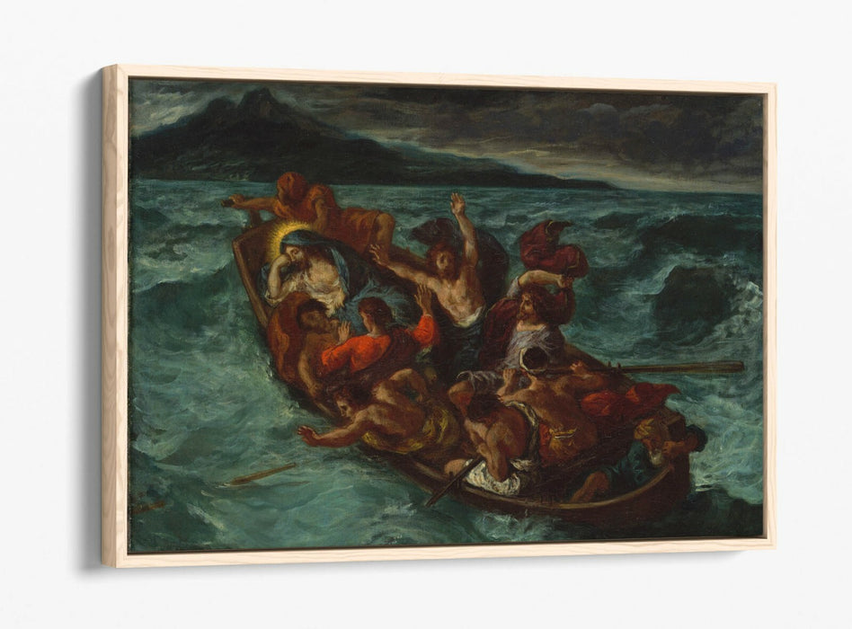 EUGENE DELACROIX, CHRIST ASLEEP DURING TEMPEST -FLOAT EFFECT CANVAS ART PRINT