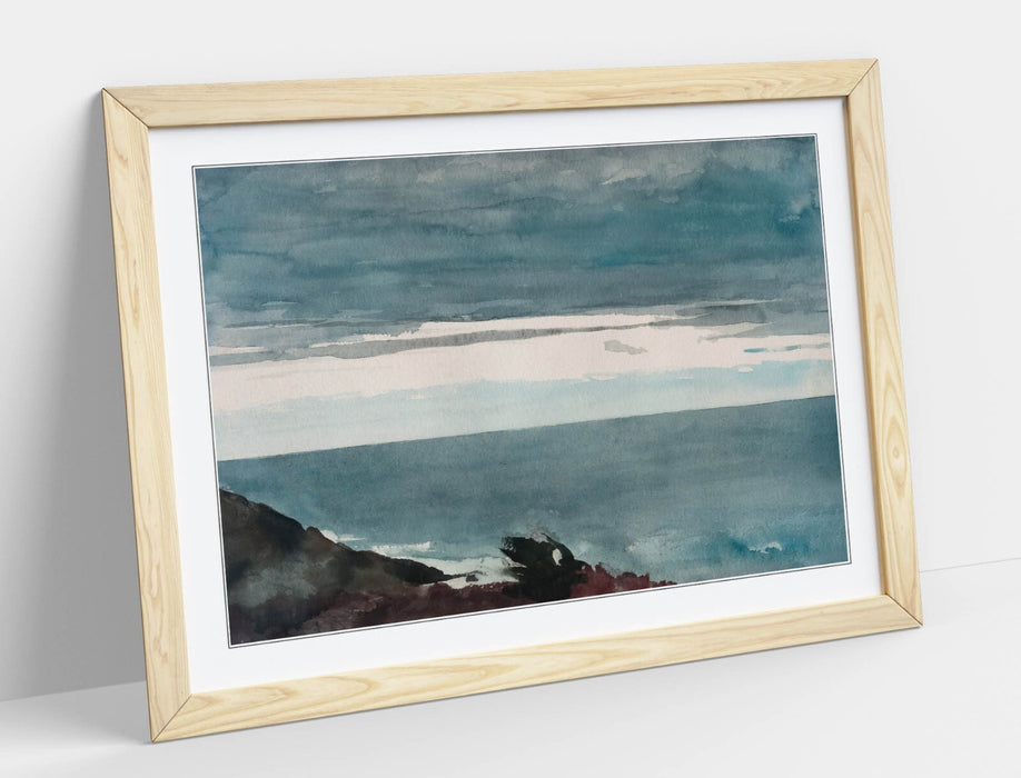 Framed Wall Art Poster - Winslow Homer Print With Wood Grain Frame, UK Handmade