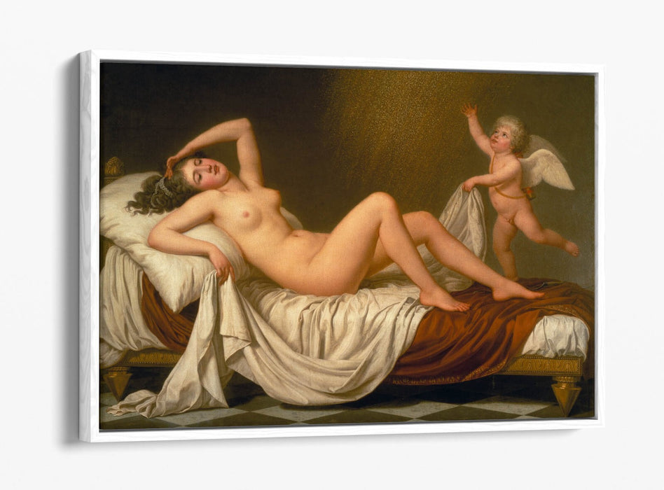 Canvas Wall Art - Danae And Shower Of Gold Float Effect Canvas Print With Premium Frame