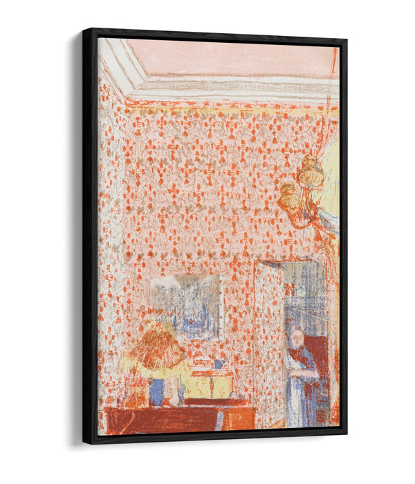 EDOUARD VUILLARD, INTERIOR WITH PINK WALLPAPER -FLOAT EFFECT CANVAS ART PRINT