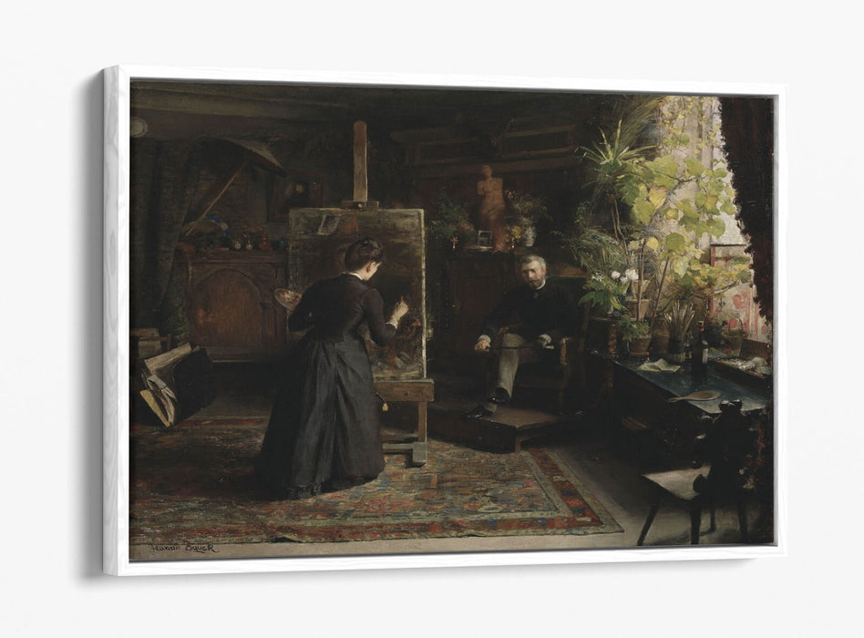 JEANNA BAUCK, BERTHA WEGMANN PAINTING PORTRAIT -FLOAT EFFECT CANVAS ART PRINT