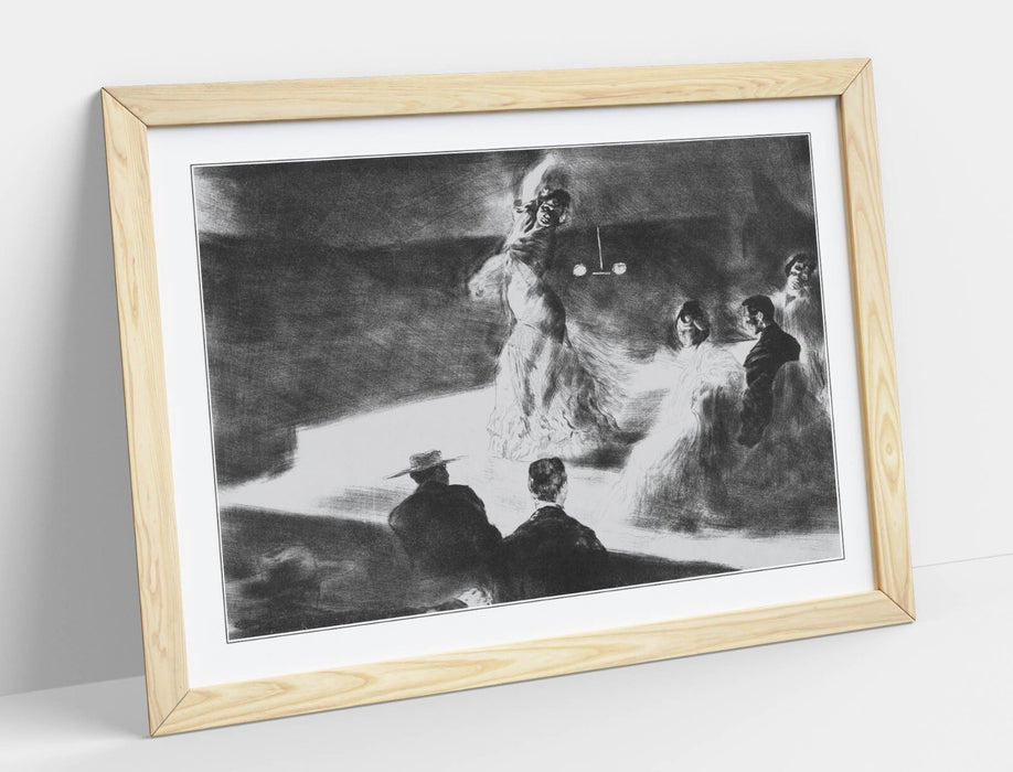 Framed Wall Art - Spanish Dancer Poster Handmade Print With Woodgrain Frame