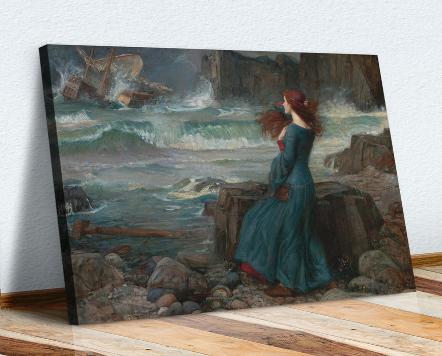 John William Waterhouse Miranda the Tempest CANVAS WALL ART PICTURE FRAMED PRINT
