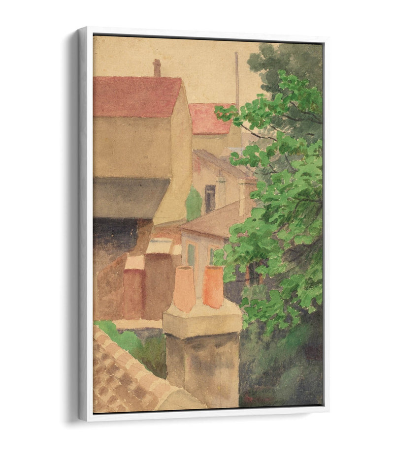 Canvas Wall Art - Thomas Anshutz Rooftops Float Effect Print on MDF Frame