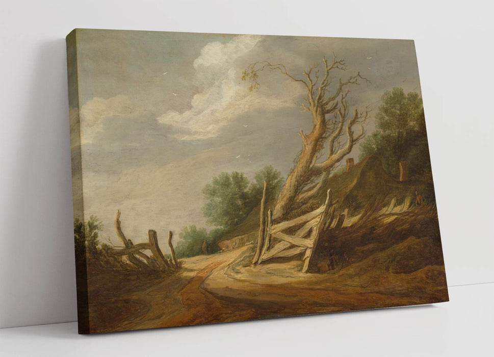 PIETER DE MOLIJN, LANDSCAPE WITH OPEN GATE -CANVAS WALL ART ARTWORK PRINT