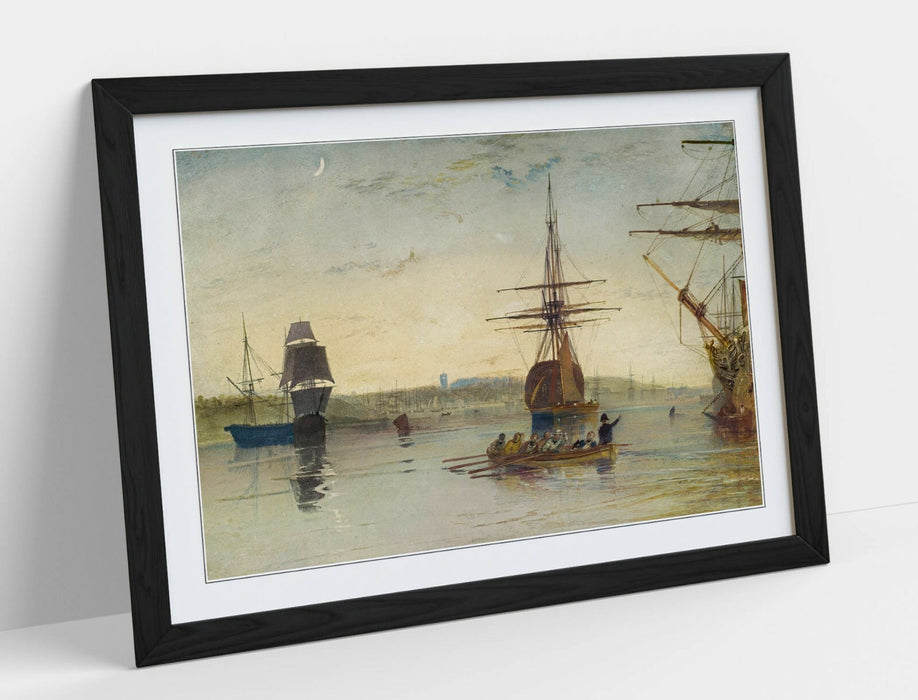 Framed Art Print – J.M.W Turner Isle of Wight Poster | Matte Paper, Woodgrain Frame
