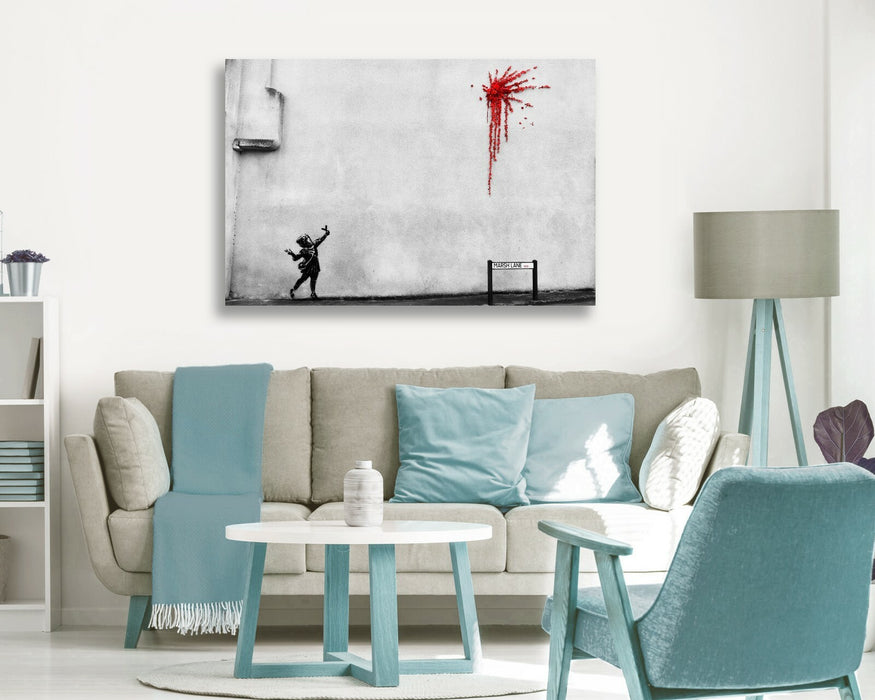 BANKSY VALENTINE LOVE GRAFFITI CANVAS WALL ART PRINT ARTWORK  - XL OPTIONS