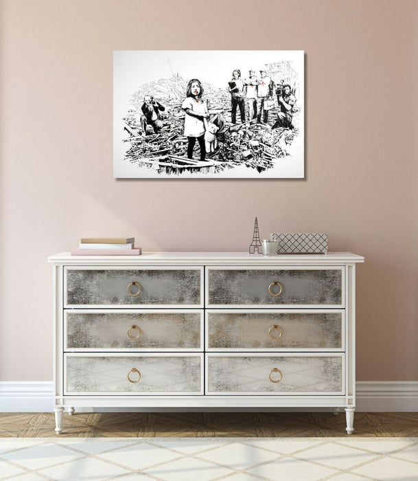 BANKSY CANVAS STREET WALL ART PRINT ARTWORK - MEDIA