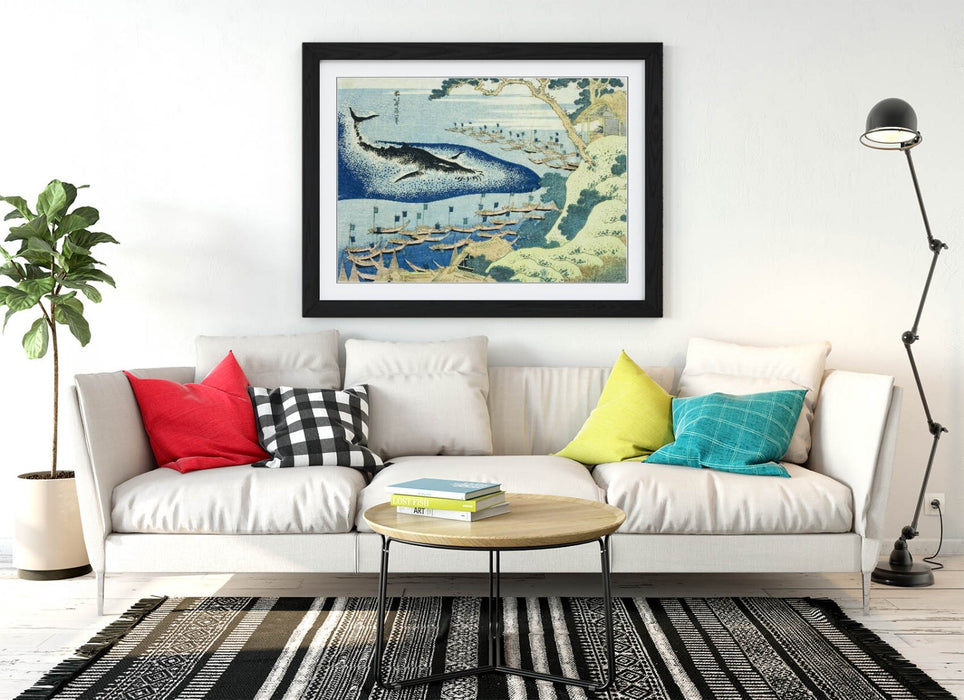 Framed Art Poster – Hokusai Whaling Off Goto Islands | Matte Paper Print