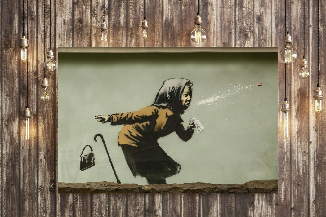 BANKSY ACHOO SNEEZE CANVAS STREET WALL ART GRAFFITI PRINT ARTWORK -  NEW