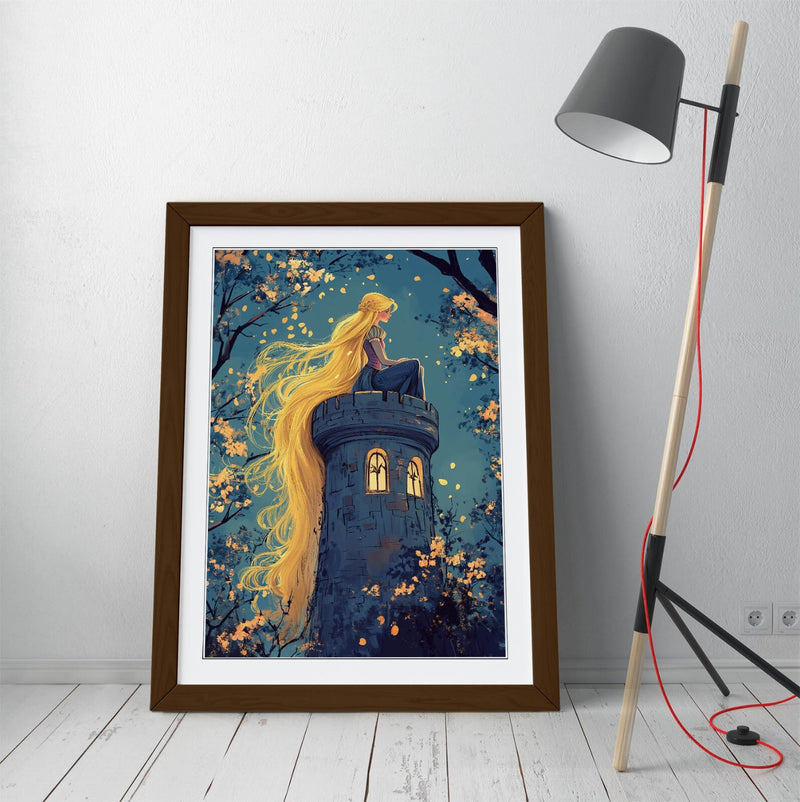 Rapunzel Wall Art – Framed Princess Poster Print | Handmade UK Wall Decor