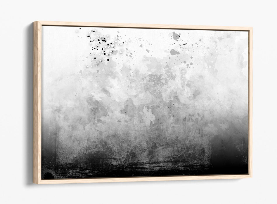 Canvas Wall Art - Abstract Black White Sketch Background with Float Effect Frame