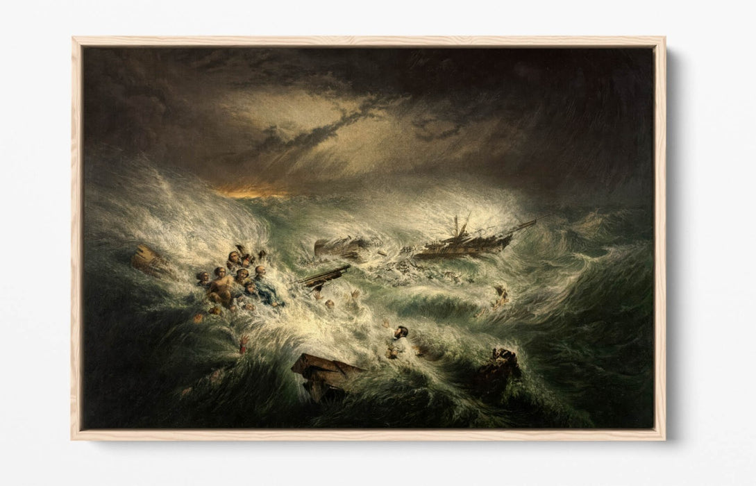 GEORGE BAXTER, THE WRECK OF THE RELIANCE -FLOAT EFFECT CANVAS WALL ART PRINT