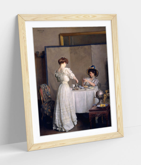 Framed Wall Art - William McGregor Paxton Tea Leaves Painting, Ready To Hang