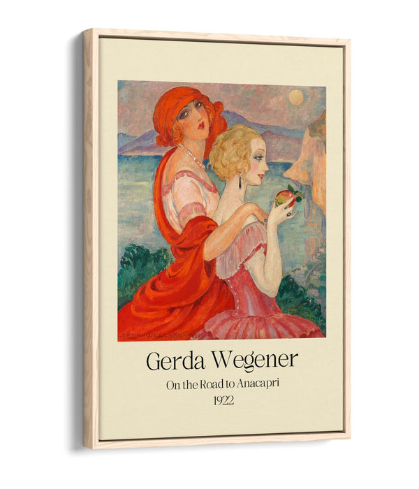 Float Effect Canvas Art - Gerda Wegener Road To Anacapri Poster With Premium Varnish Finish