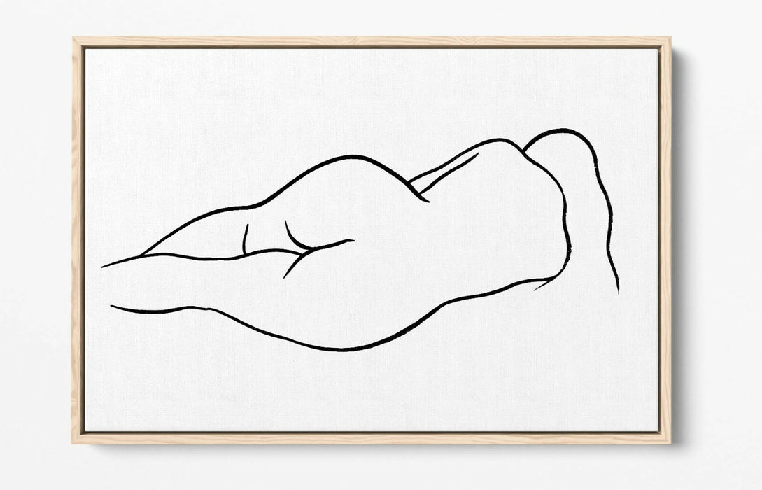 RECLINING NUDE WOMAN SHOWING BOTTOM ART -FLOAT EFFECT CANVAS WALL ART PIC PRINT