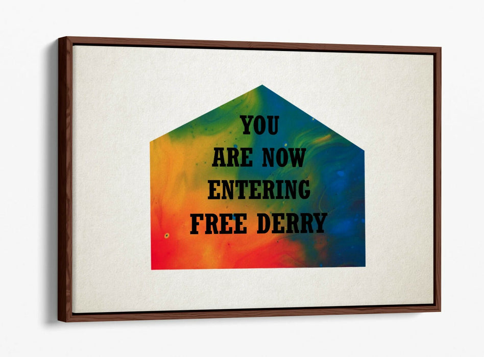 FREE DERRY CORNER IRISH RAINBOW, DERRY GIRLS -FLOAT EFFECT CANVAS ART PRINT