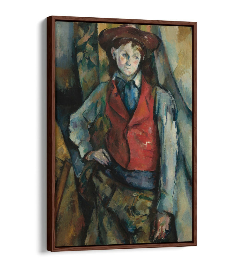 Canvas Wall Art Print - Paul Cézanne Boy In Red Vest | Float Effect, Handmade
