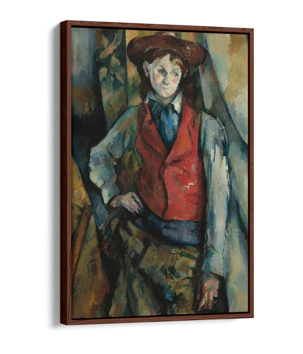 PAUL CÉZANNE, BOY IN A RED VEST -FLOAT EFFECT CANVAS WALL ART PRINT