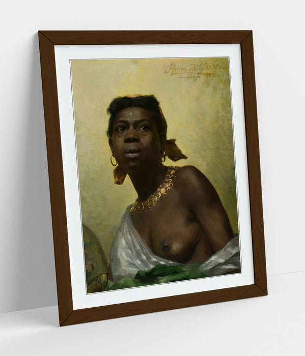 Framed Art Print – Black Woman Painting With Natural Wood Frame | Handmade UK