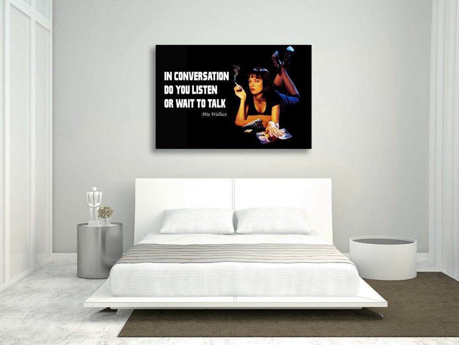 Canvas Wall Art - Pulp Fiction Mia Wallace Quote Handmade Print UK