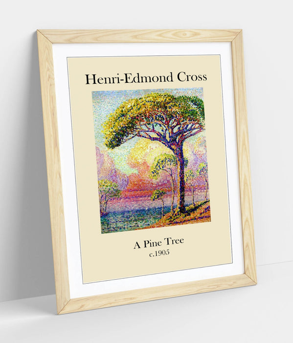 Framed Wall Art – Pine Tree Poster Print | Handmade Wall Decor with Faux Wood Frame