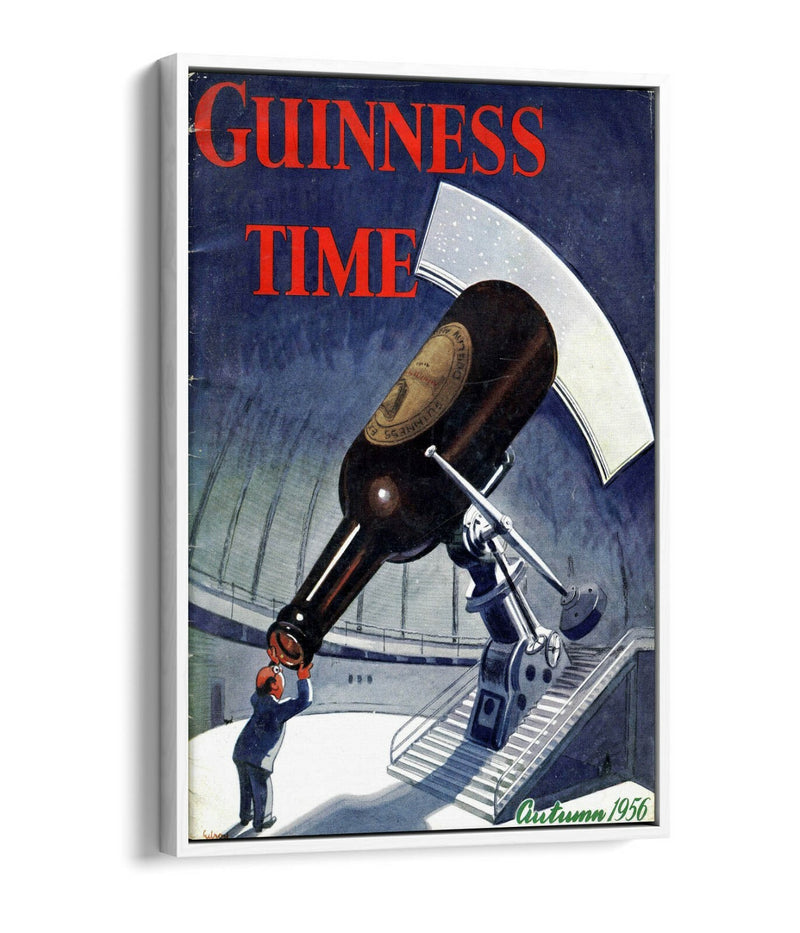 Vintage Canvas Art - Handmade Guinness Poster Print With Float Effect Frame