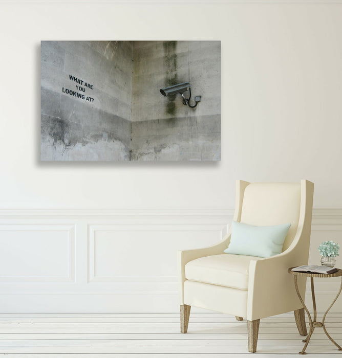 BANKSY CANVAS STREET WALL ART PRINT ARTWORK - What are you looking at