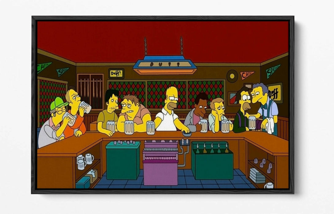 Simpsons Canvas Wall Art - Floating Frame Custom Deep Frame Art Print