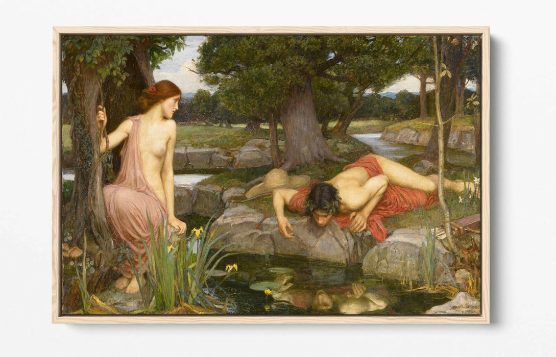 JOHN WILLIAM WATERHOUSE NARCISSUS -FLOAT EFFECT CANVAS WALL ART PIC PRINT-